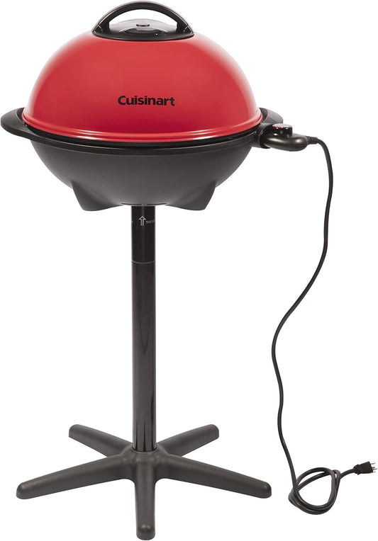 Cuisinart Indoor/Outdoor Electric Grill, 2-in-1 Portable BBQ with Nonstick Cooking Surface, Electric Grill Outdoor with Adjustable Heat, Stand/Tabletop Options for Cookouts, Barbecues, Small Spaces