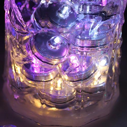 Bright LED Floral Tea Light Vase Submersible Lights for Party Wedding (Pink, 20 Pack)