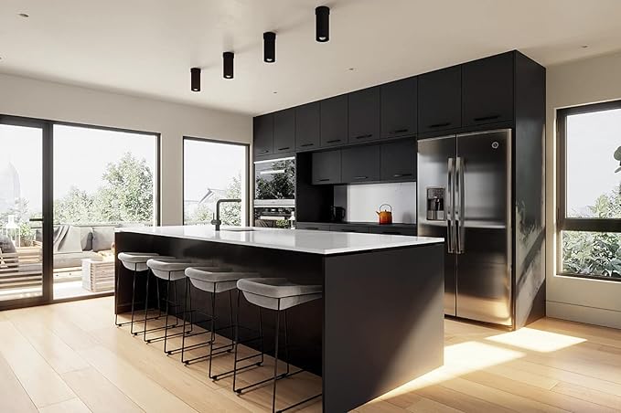 Dimoon 118''x15.7'' Black Skin Peel and Stick Wallpaper Contact Paper Modern Self Adhesive Wall Paper Removable Renter Friendly Textured Solid Color Cabinet Vinyl Roll (118''x15.7'',Black Skin)