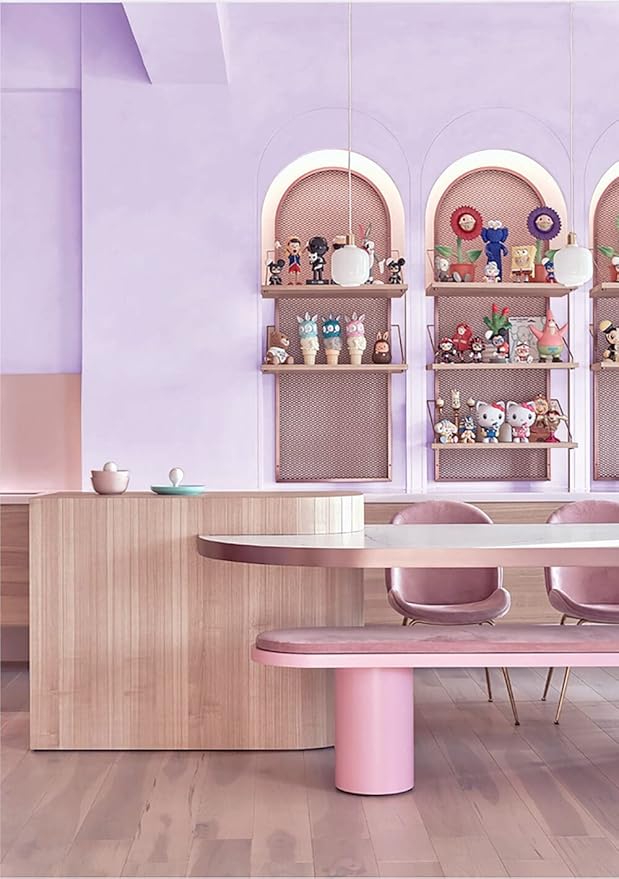 Dimoon 118''x17.7'' Purple Peel and Stick Wallpaper Contact Paper Modern Self Adhesive Wall Paper Removable Renter Friendly Textured Solid Color Shelf Cabinet Vinyl Roll (118''x17.7'',Light Purple)