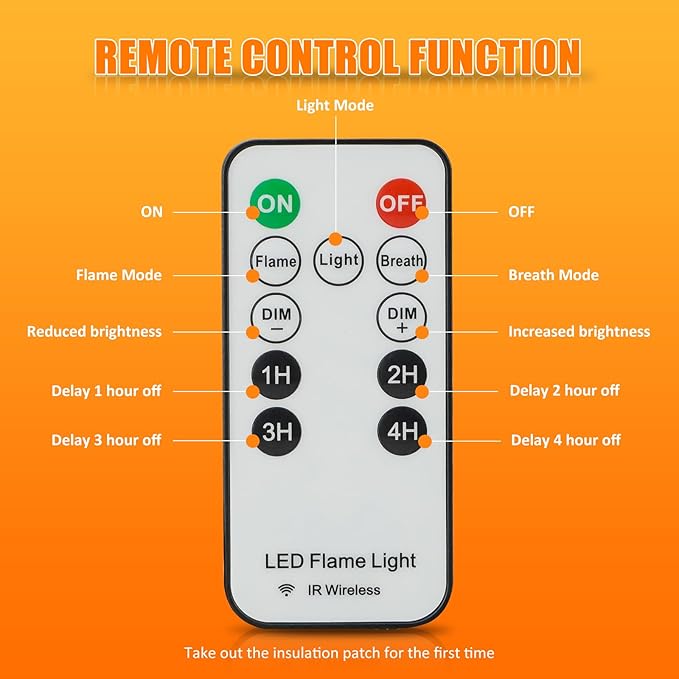 Bestview LED Flame Lights with Remote & Timer,4 Modes USB Rechargeable Battery Operated Fire Flickering Flameless Candles Campfire Table Lamp for Halloween,Christmas,Indoor&Outdoor Decoration (2 Pack)