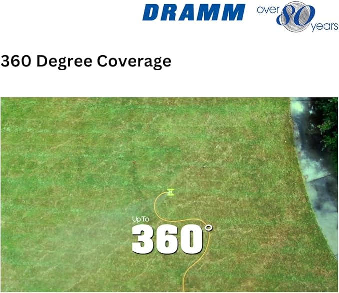 Dramm ColorStorm Gear Drive Sprinkler on Heavy Duty,Durable Metal Base, 4 Patterns, Ideal for Small, Medium & Large Areas with Pass Through Feature, Green, 40 Foot Diameter