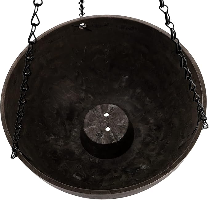 DEAYOU 2 Pack Resin Hanging Planters for Indoor Plants, 10" Hanging Flower Pots with Drainage Holes, Hanging Baskets with Chain and Hook for Garden, Outdoor, Balcony Decor (Marble Pattern)