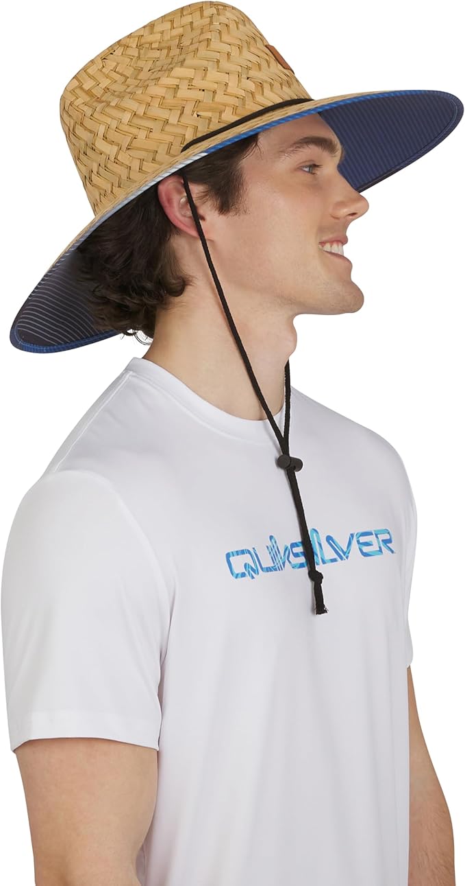 Quiksilver Men's Wide Brim Outdoor Lifeguard Straw Sun Hat