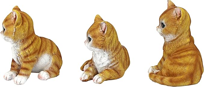 Design Toscano Tabby Kitten Triplets, Baby Cat Statues