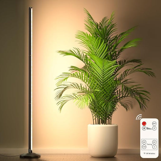 bedee LED Grow Light for Indoor Plants: 50 Inch Full Spectrum Plant Lights for Seed Starting with Timer and 10 Level Dimmable Standing Plant Growing Lamp for Greenhouse with Hanging Accessories