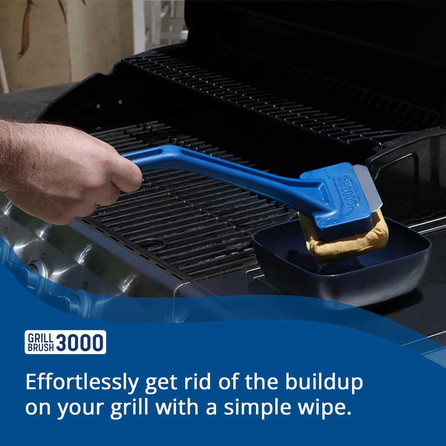 Grill Rescue BBQ Replaceable Scraper Cleaning Head, Bristle Free - Safe, Durable and Unique Scraper Tools for Cast Iron or Stainless-Steel Grates, Barbecue Cleaner (GB3000)