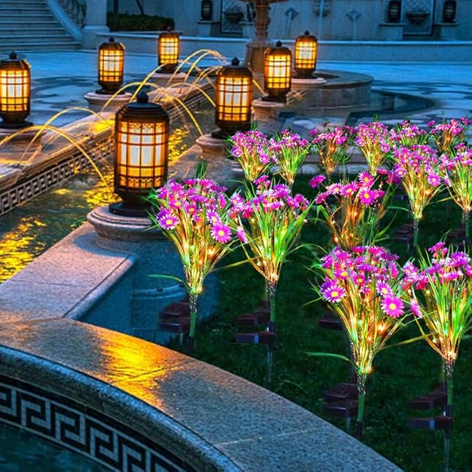 Garden Lights - Solar Outdoor Lights for Garden Decorations, Waterproof & Decorative Stake Flowers for Yard & Patio, Solar Powered Light Flowers for Christmas Decor
