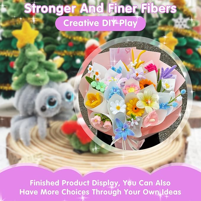 Pipe Cleaners Craft Bulk,1000pcs Arts Crafts,Kids Toys & Games Gifts,Chenille Stems Art Supplies for Projects Creative DIY Room Decor,Christmas Decorations,Juegos para Niños Fidget Toys for Ages 5-7