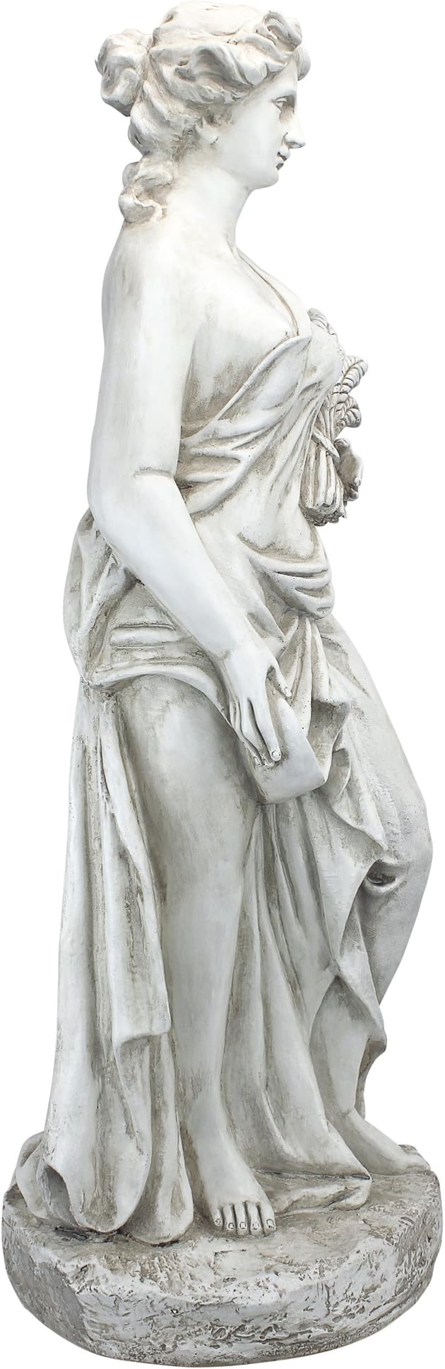 Design Toscano Summer Woman of The Four Seasons Indoor/Outdoor Garden Statue, 11 inches Wide, 33 inches Tall, Cast Stone Resin, Antique Stone Finish
