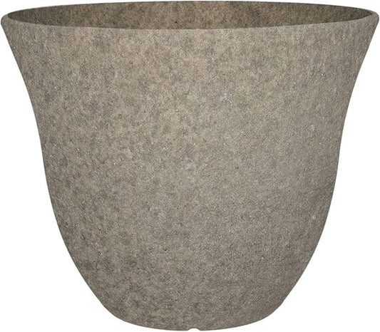 Classic Home and Garden Honeysuckle Resin Flower Pot Planter, Stone Grey, 15"