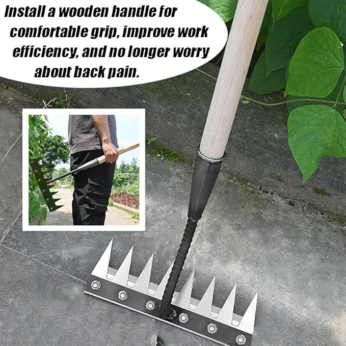 Gardening Hand Weeder Puller Tool, Manual Weeder with Detachable Blade Weeder Puller Tool,High-Carbon Steel Weed Removal Tool for Farm Lawn Garden, 5/6/7/8 Teeth Sizes (5 Teeth)