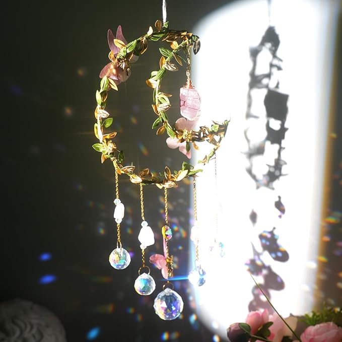 Butterfly Crystal Sun Catcher Hanging Good Luck Charms Suncatcher Room Decor Prism Rainbow Maker for Windows Home Office, Blessed Gift Ideas for Chrismas Thanksgiving Birthday