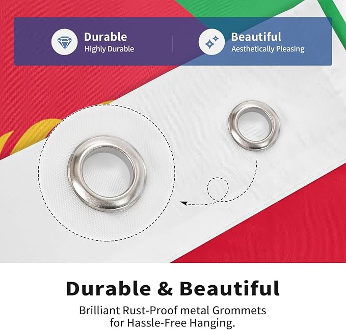 Eritrea Eritrean Flag Garden Yard House 2x3 ft Flags Double Sided Print Banner Indoor Outdoor Party Home Decorations for Boat Dorm House Balcony