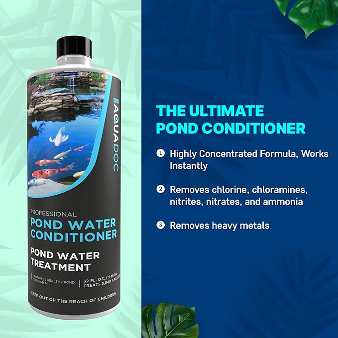 Fish Pond Water Conditioner - Convert tap Water to Fish-Friendly Pond Water - AquaDoc Pond Supplies