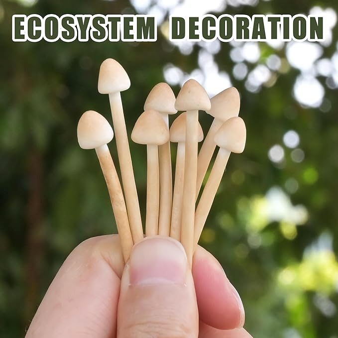 8-Pack Clay Mushrooms,Mini Fake Mushrooms,Handmade Small Mushroom,DIY Miniature Landscape Accessories,Miniature Fairy Garden Supplies,Desktop Miniature Ornaments,Christmas Decorations.