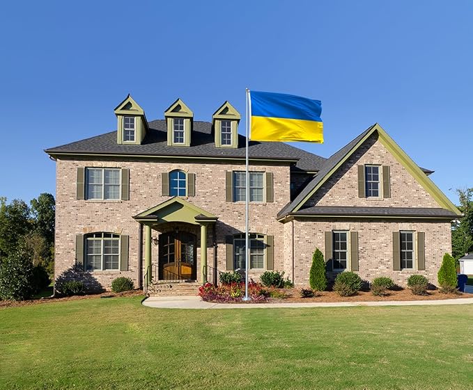 Double Sided Ukraine Flag 2x3FT Ukrainian National Polyester Flag With 2 Grommets For Patriotic Ukrainian Themed Festival Events Party Decoration (Ukraine, 2x3FT-3ply)