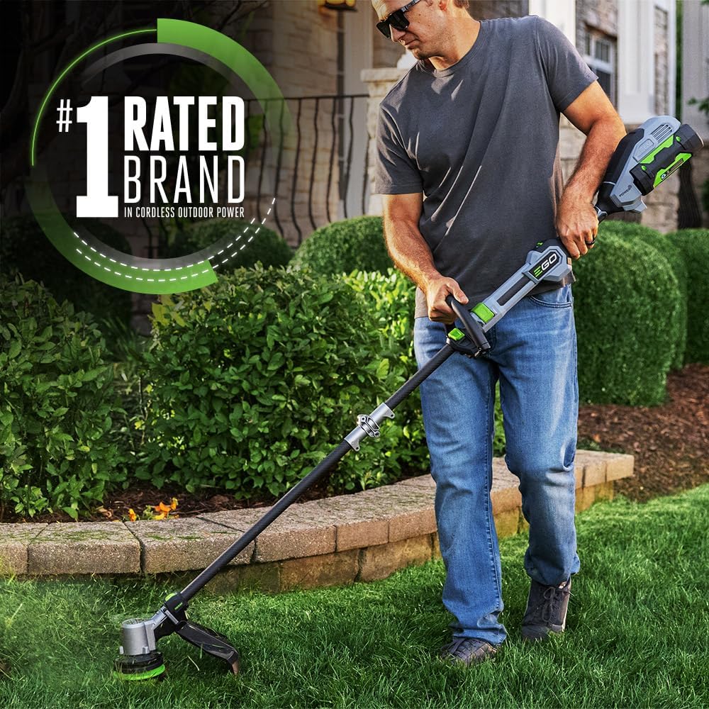 EGO POWER+ String Trimmer, Battery Powered, 16" Trimmer for Weeds and Grass with POWERLOAD, Telescopic Carbon Fiber Shaft, Includes 56V 2.5Ah Battery and Charger - ST1611T