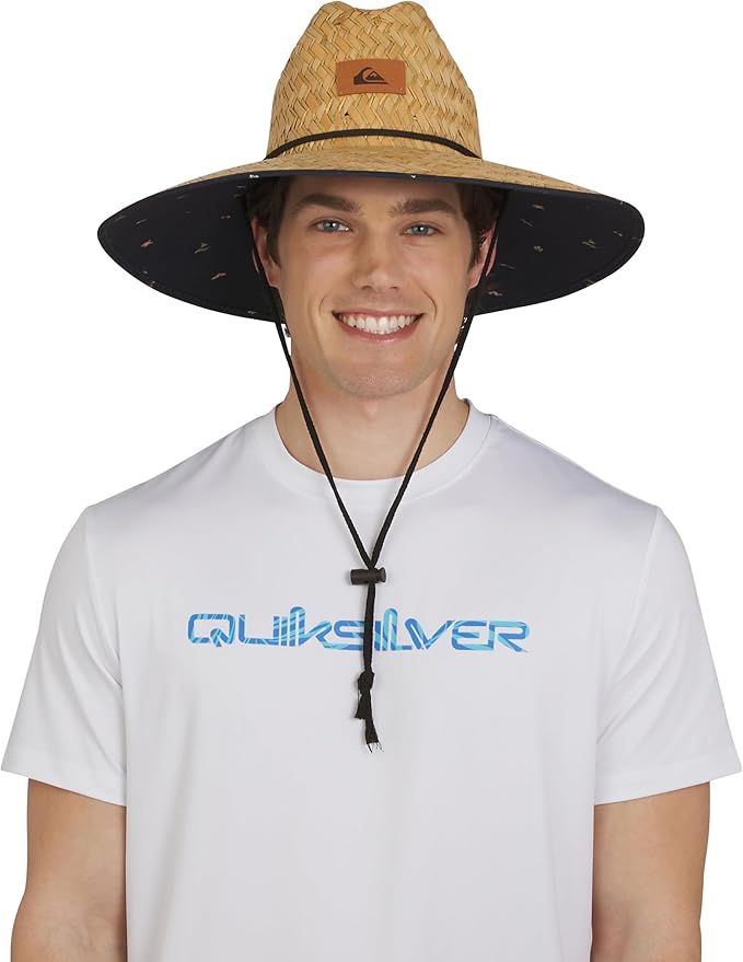 Quiksilver Men's Wide Brim Outdoor Lifeguard Straw Sun Hat