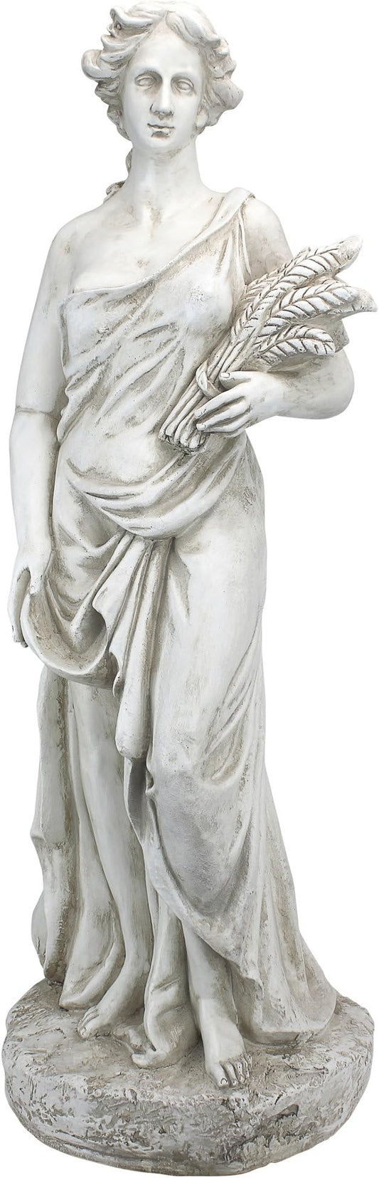 Design Toscano Summer Woman of The Four Seasons Indoor/Outdoor Garden Statue, 11 inches Wide, 33 inches Tall, Cast Stone Resin, Antique Stone Finish