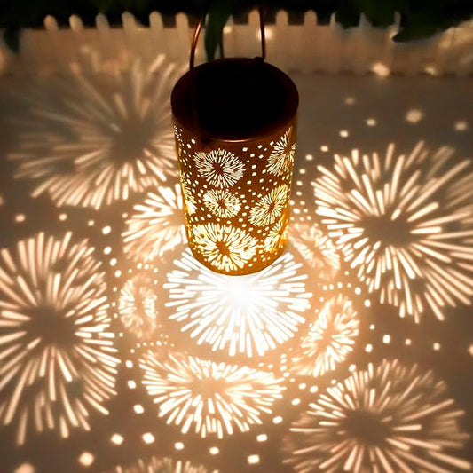 DIBIEECN Fireworks Solar Gardening Gifts Lanterns, Garden Decor for Outside, Pattern Solar Decorative Lights Waterproof, Outdoor Gifts for Women Mom Grandma, Yard Gifts for Patio, Pathway, Landscape