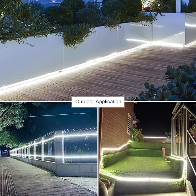 9.84FT LED Strip Lights Outdoor Waterproof, 6500K Super Bright LED Tape Lights,110 V White Rope Lights,360 LEDs Strip Lighting for Bedroom, Backyards, Garden