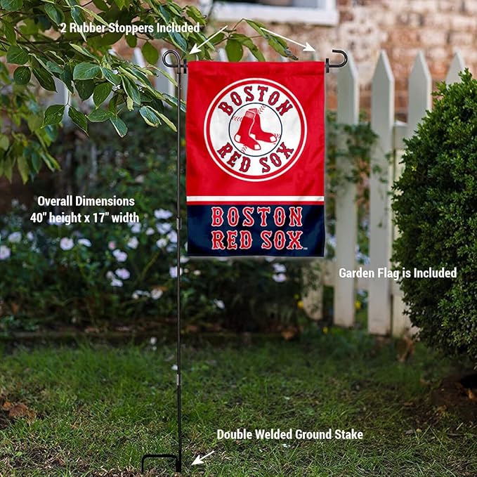 WinCraft Boston Red Sox Garden Flag with Stand Holder