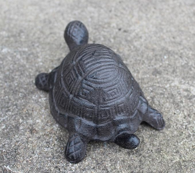 Garden Decoration Turtle Cast Iron Key Hider Stone Diversion Safe Key Outside Hider Hide-A-Key Holder Safely Hiding Your Spare Keys for Outdoor Garden or Yard, Geocaching