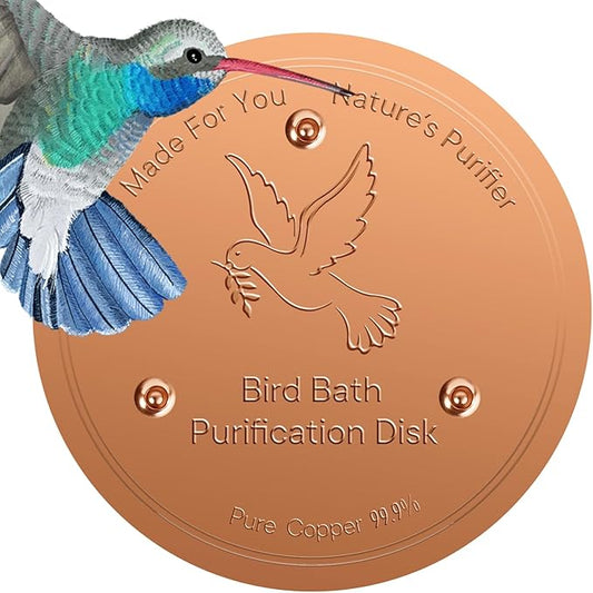 Bird Bath Copper Plate Disk 99.99% Pure Copper Cleaning Disk Stable Triple-Point Support Outdoor Bird Bowl, Pure Copper Bird Bath Purification Tray, Suitable for All Seasons
