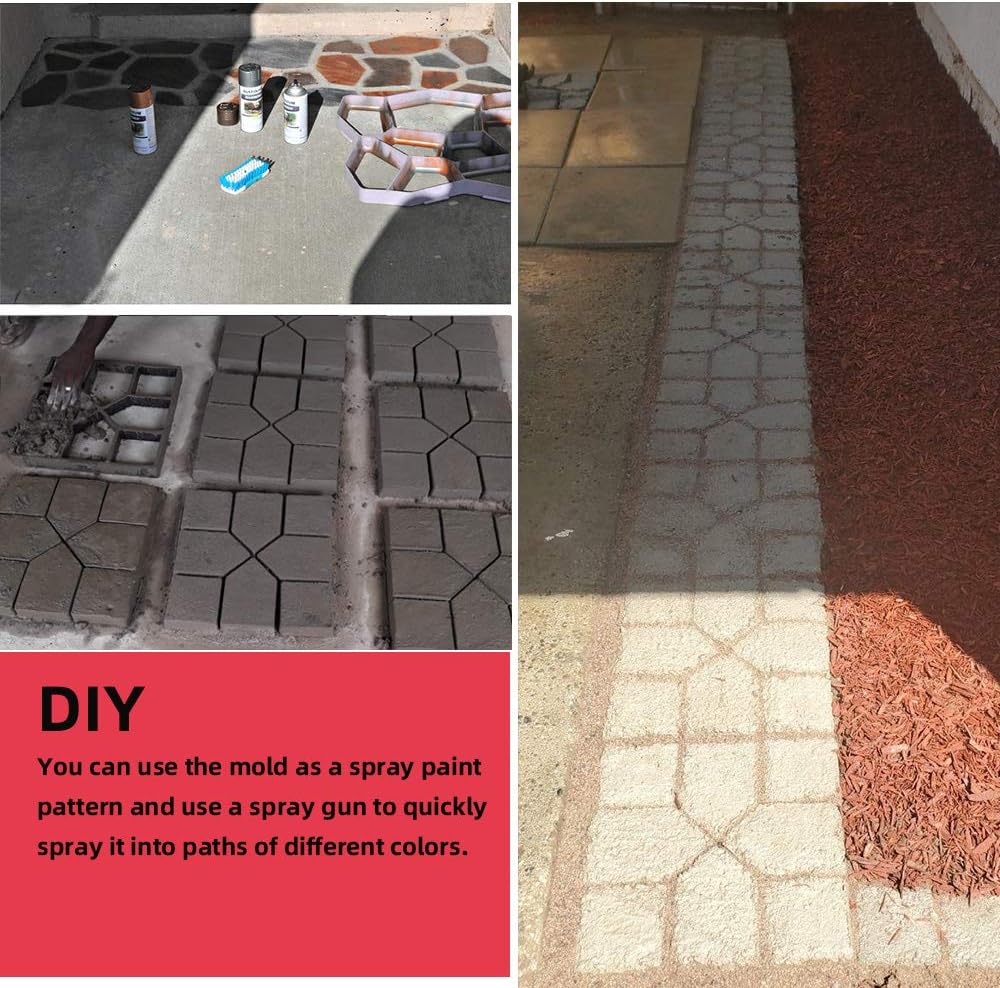 Anothera 2Pack 15.7"x15.7"x1.57" Walk Maker Reusable Concrete Path Maker Molds Pathmate Stone Molding Stepping Stone Paver Lawn Patio Yard Garden DIY Walkway Pavement Paving Moulds (Square)