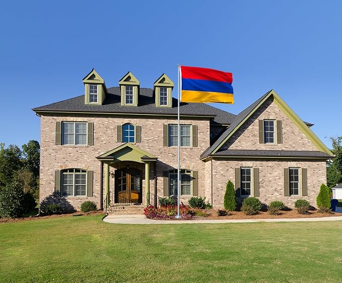 Armenia Flag 5x8FT Armenian National Polyester Flag With 2 Grommets For Patriotic Armenian Themed Festival Events Party Decoration(Armenia, 5x8FT)