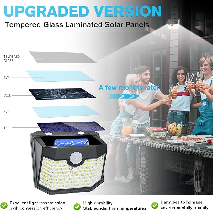 Aootek Solar Outdoor Lights 8 Packs,Motion Sensor Outdoor Lights with 3 Lighting Modes,Solar Lights Outdoor Waterproof for Garden Patio Garage Yard Deck