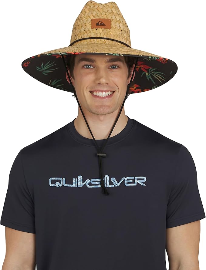 Quiksilver Men's Wide Brim Outdoor Lifeguard Straw Sun Hat