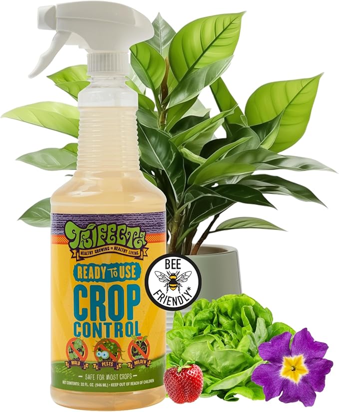 Trifecta Crop Control Insecticidal Soap for Plants | All Natural Fungicide for Plants | Spider Mite Killer Indoor Plants, Food Safe Commercial Grade Pesticide, Herbicide, Spider Mites Spray for Plants