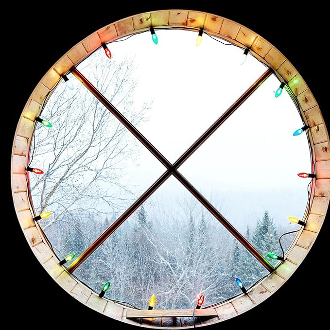 C7 Christmas Lights Outdoor, 25Ft Vintage Christmas String Lights with 27 Multicolor Clear Bulbs, Hanging Christmas Decorations Lights for Outdoor Indoor Roofline House Garden Patio Party Holiday