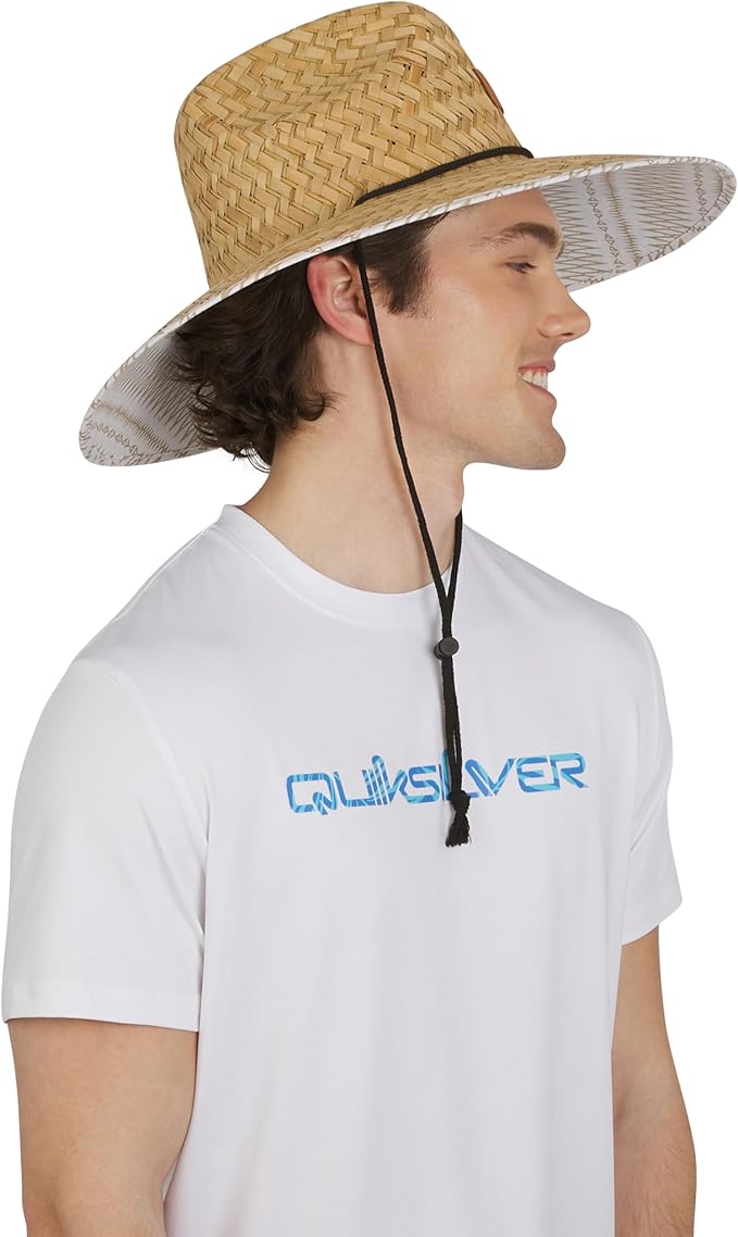 Quiksilver Men's Wide Brim Outdoor Lifeguard Straw Sun Hat