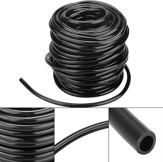 Garden Watering Tube, 4mm Drip Irrigation System Hose Blank Distribution Misting Tubing Main Line Automatic Water Pipe DIY Small Lawn Agriculture Hydroponics Flower Patio Emitters Bubbler Sprinkle 20M