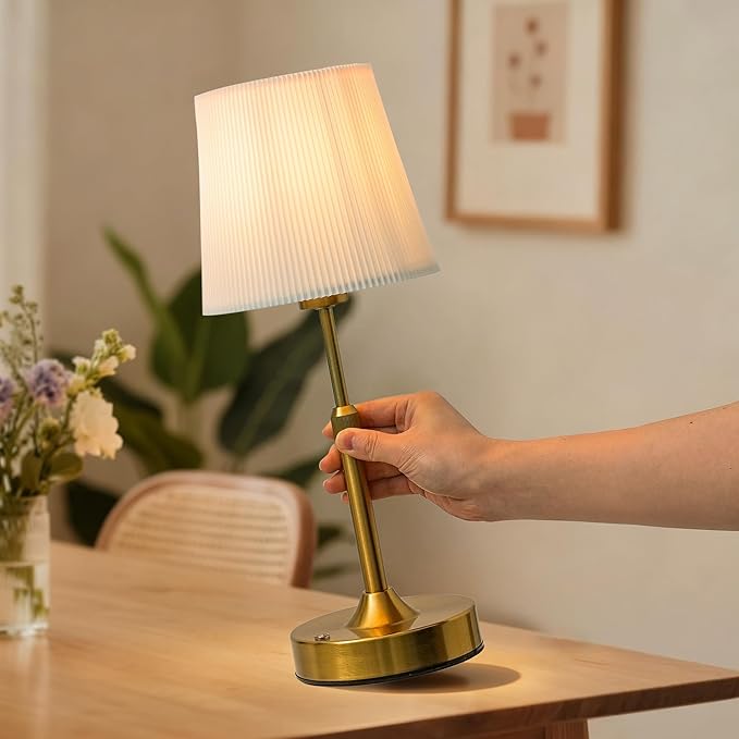 Gold Adjustable Table Lamp, USB Rechargeable, Vintage Edison Bulb Design, Decor for Bedroom Dining Room, Gift for Home Decor Lovers (Night Light)