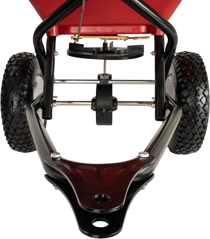 EarthWay Products T150 150lb Towable Broadcast Fertilizer Spreader, Seed Spreader, Pull Behind Aerator/Seeder for Garden Tractor, Easy Flow Control, Adjustable, Non-Skid Tires