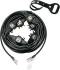 50FT 16 Gauge Power Extension Cord,7 Spaced Outlet Cable.Multi Outdoor Evenly-Spaced Plugs,Power Cord Splitter,Ideal for Holiday Decoration and Christmas Light,ETL Listed