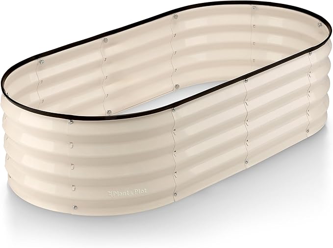 Galvanized Raised Garden Beds Outdoor // 4×2×1 ft Planter Raised Beds for Gardening, Vegetables, Flowers // Large Metal Garden Box (White) // Patented Tool-Free Design