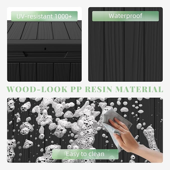 DRATO 45 Gallon Deck Box, Outdoor Storage Box for Patio Furniture, Patio Cushions, Gardening Tools, Pool Supplies 480lbs Weight Capacity,Waterproof Resin Storage Boxes