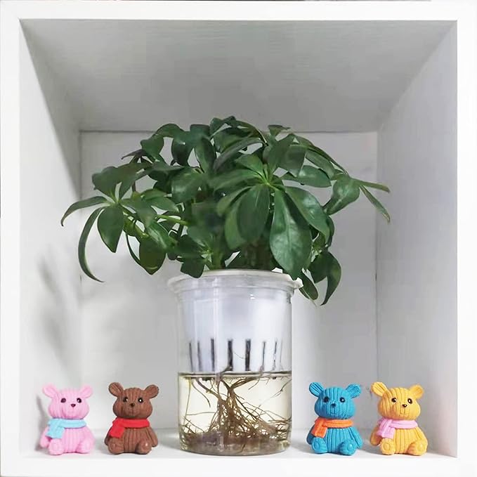 8Pcs Mini Resin Teddy Bear Figurines Cute Scarf Bears Desktop Ornaments Car Interior Decoration Garden FigurinesTiny Bear Statues Animals Sculpture Micro Landscape