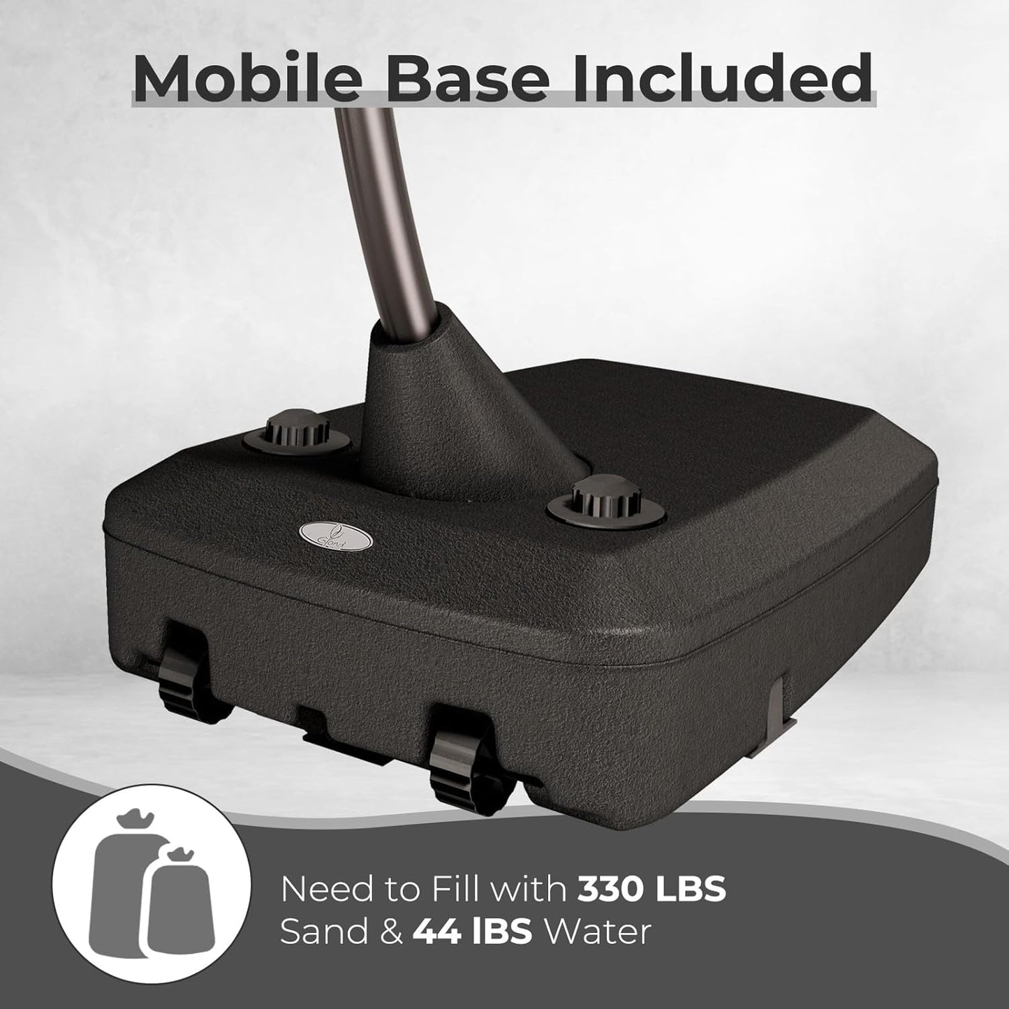 Grand patio 10x10 FT Patio Cantilever Umbrella with Base Outdoor Large Square Tilting Offset Umbrellas for Deck Yard (Champagne, 10x10 FT)