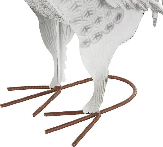 Deco 79 Metal Rooster Decorative Garden Sculpture Garden Statue with Black Texturing and Red Accents, Outdoor Sculpture 15" x 6" x 18", White
