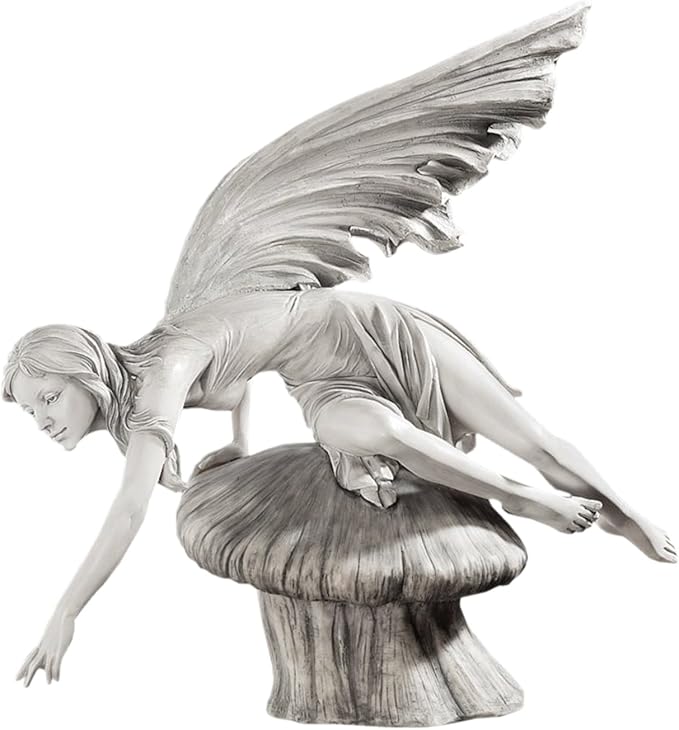 Design Toscano The Daydream Fairy Garden Statue, 18 Inch, Polyresin, Antique Stone