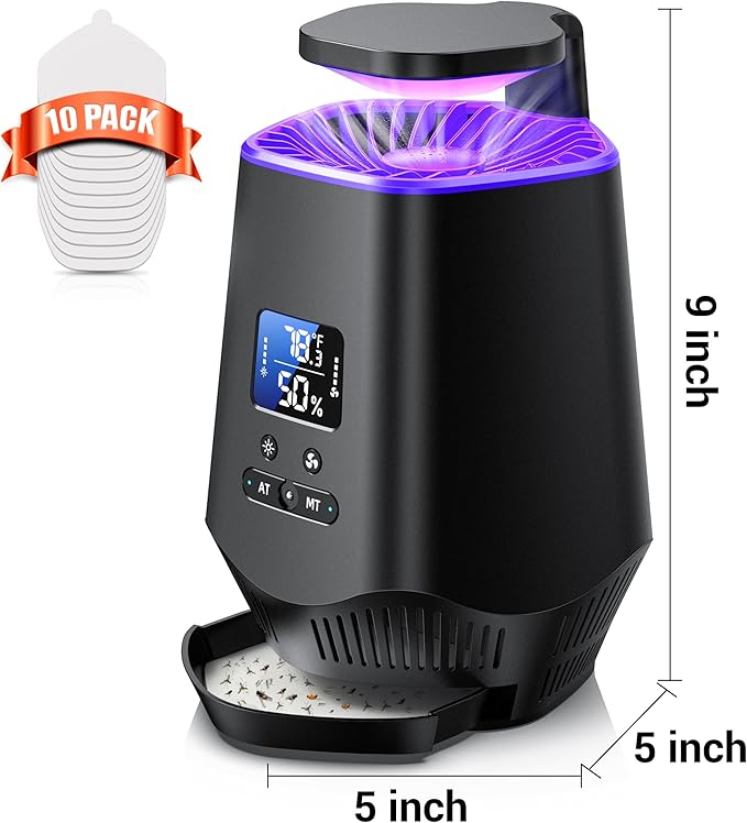 Fruit Fly Traps for Indoors, Gnat Traps for House Indoor Fly Trap Indoor, Effective Fruit Fly Traps Bug Zapper Indoor Mosquito Trap for House Plant Pest Control with 10PCS Refills