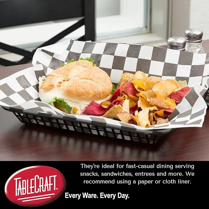 TableCraft Products C1079BK Cash and Carry Grande Basket, Large, Black (Pack of 12)