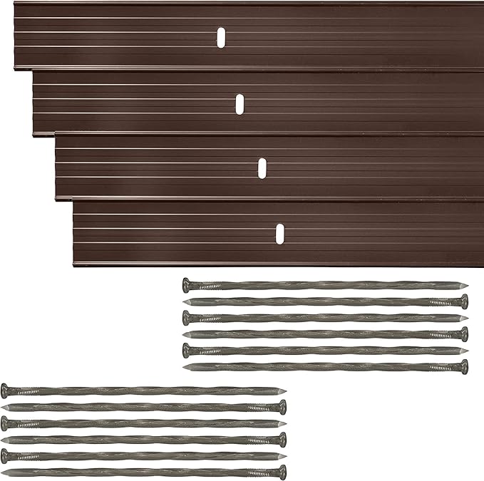 Dreamscape E-Z Edge Aluminum Landscape Edging - 12 Strips, 6ft Each (72ft Total), Brown - Professional Quality Landscaping Border, Metal Divider for Lawn, Garden, Flowerbed…
