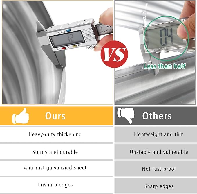 Garden 6x3x1ft Galvanized Raised Garden Bed Kit - Metal Planter Boxes for Vegetables/Herbs/Flowers, Heavy-Duty Steel Outdoor Garden Box with Reinforced Edges(6X3X1FT)